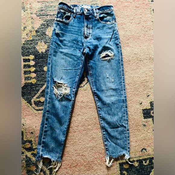 Moussy Distressed Light Blue Skinny Jeans - Picture 1 of 6